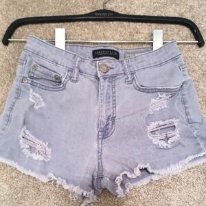 Aeropostale Women's Gray Distressed Shorts Sz 2